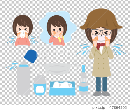 花粉過敏商品和女性 47864303