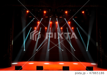 Free stage with lights, lighting devices. Background. Free stage with lights, lighting devices. Background. 47865186
