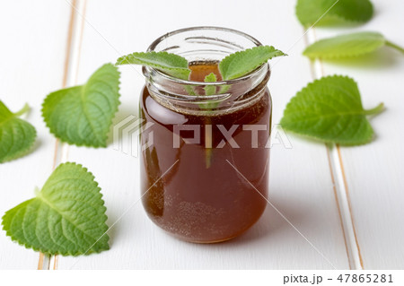 Silver spurflower syrup with fresh plant 47865281
