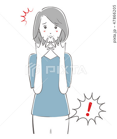 尿漏れで驚く中年女性 47866205