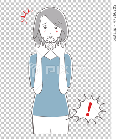 尿漏れで驚く中年女性 47866205