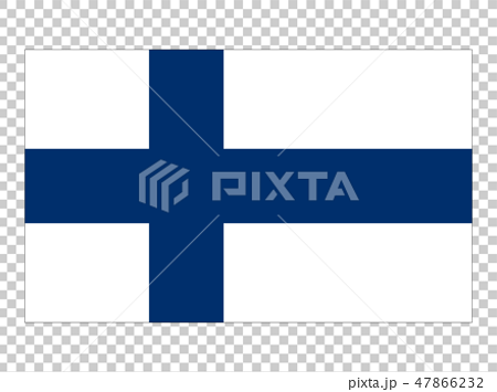 フィンランド共和国 国旗 縁あり Finland Flag のイラスト素材