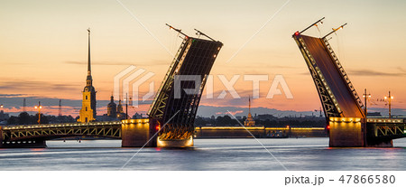 Panoramic view of Saint Petersburg at White Nights 47866580