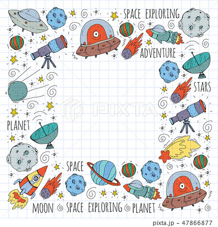 Space vector illustration. Science, technology pattern. Rocket and spaceships. Space vector illustration. Science, technology pattern. Rocket and spaceships. 47866877