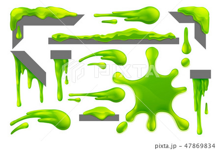 Slime Green Goo Messy Blobs Splats Drips and Drops 47869834