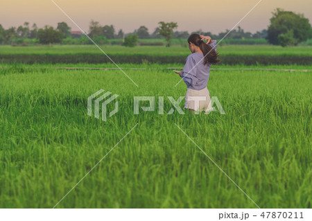 Young woman take a photo by smartphone Young woman take a photo by smartphone 47870211