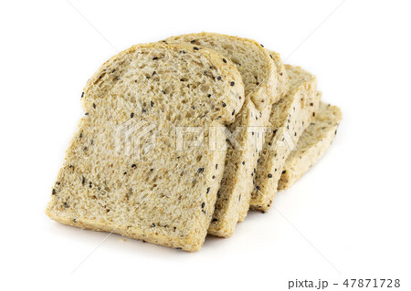 sliced Whole wheat bread isolated on white  47871728