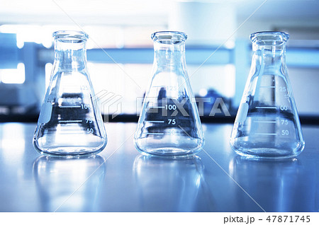 three glass flask of chemical science laboratory three glass flask of chemical science laboratory 47871745