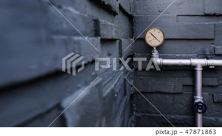 Water Pressure Gauge Meter on Pipes at Outside Water Pressure Gauge Meter on Pipes at Outside 47871863