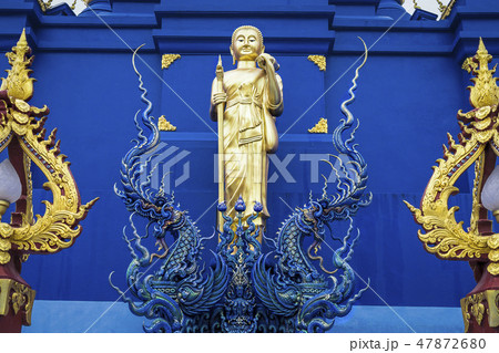 Beautiful Buddha sculpture at the public temple, Wat Rong Sua Ten 47872680