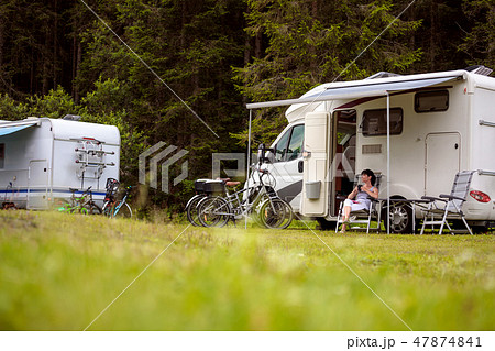 Family vacation travel, holiday trip in motorhome Family vacation travel, holiday trip in motorhome 47874841