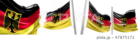 Set Flags of Germany on white background. 3D illus Set Flags of Germany on white background. 3D illus 47875171