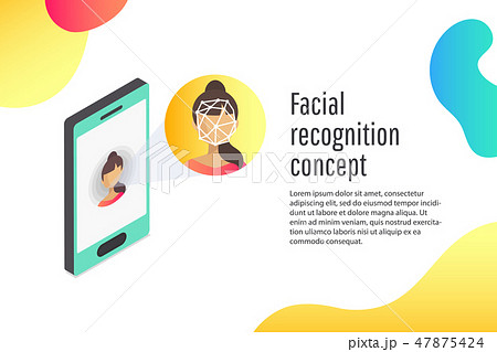 Face id of young woman. Detection of identity Face id of young woman. Detection of identity 47875424