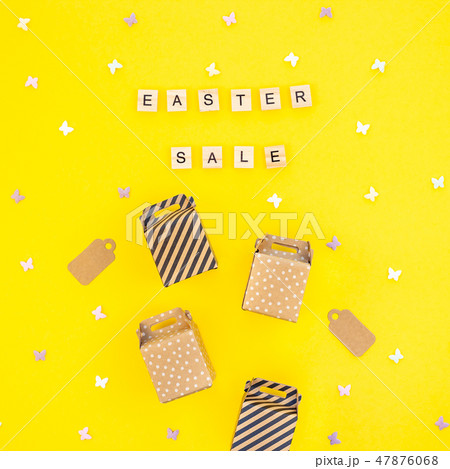 Creative Top view holiday Easter Sale Concept 47876068
