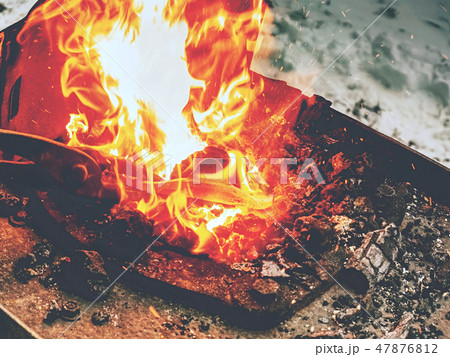 Detail of blacksmith forge with shinning horseshoe Detail of blacksmith forge with shinning horseshoe 47876812