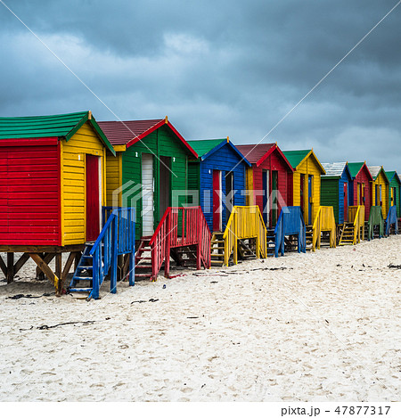 Colourful Beach Houses in Muizenberg, South Africa Colourful Beach Houses in Muizenberg, South Africa 47877317