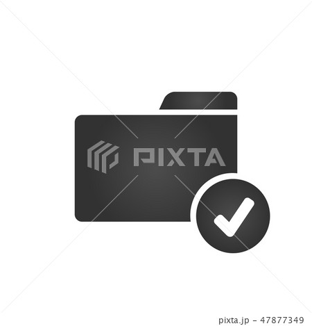Folder Icon with checkmark in trendy flat style 47877349