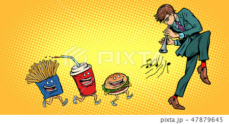 fast food goes for man playing music 47879645