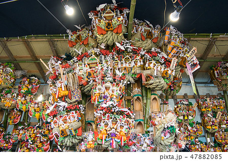 東京都　浅草　鷲神社（おおとりじんじゃ）　熊手商　酉（とり）の市　三の酉 47882085