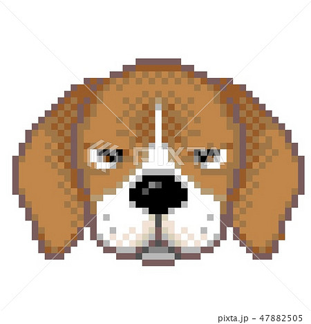 ドット絵 ビーグル犬 不機嫌のイラスト素材