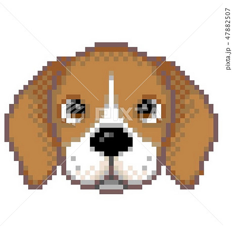 ドット絵 ビーグル犬のイラスト素材