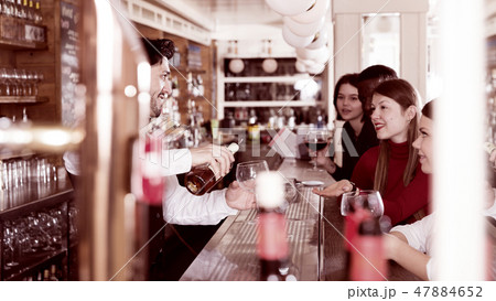 Young people on bar in restaurant Young people on bar in restaurant 47884652