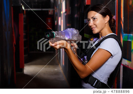 Ordinary girl took aim during laser tag game 47888896