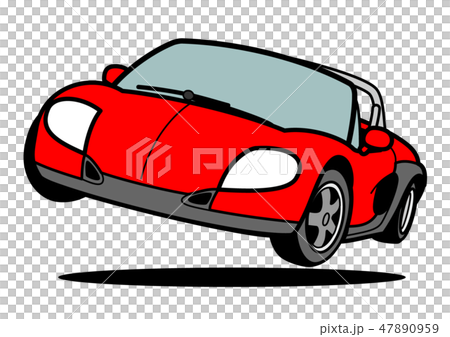 French open sports jump red car illustration French open sports jump red car illustration 47890959