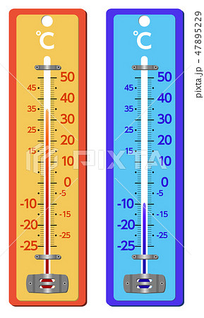 暑い時と寒い時の温度計 Thermometers For Hot And Cold Weatherのイラスト素材