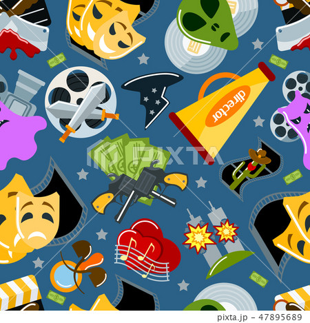 Cinema signs vector illustration. Film genres such as drama detective horror melodrama western Cinema signs vector illustration. Film genres such as drama detective horror melodrama western 47895689