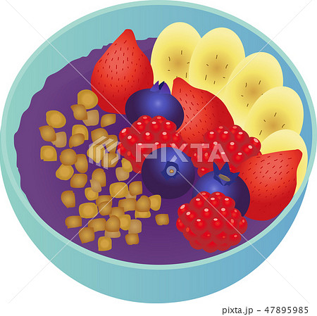 アサイーボウルのイラスト素材