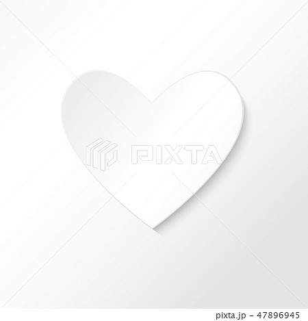 white paper heart on white background 47896945