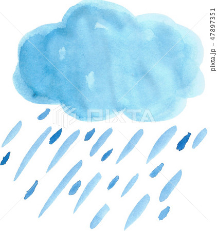 雨 雲 雨雲 水彩のイラスト素材