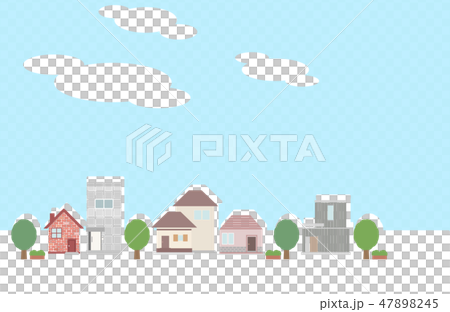 家と空のイラストのイラスト素材 47898245 Pixta