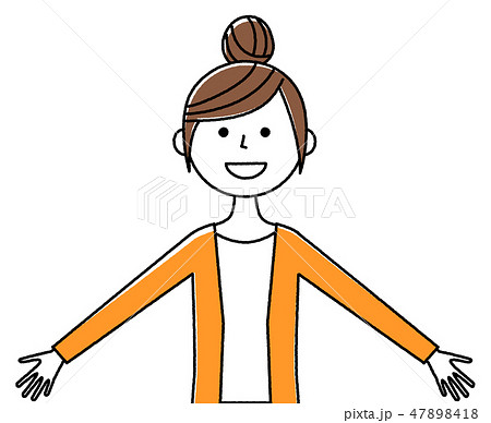 若い女性 ママ 両手を広げる 若い女性 ママ 両手を広げる 47898418