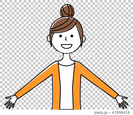 若い女性 ママ 両手を広げる 若い女性 ママ 両手を広げる 47898418