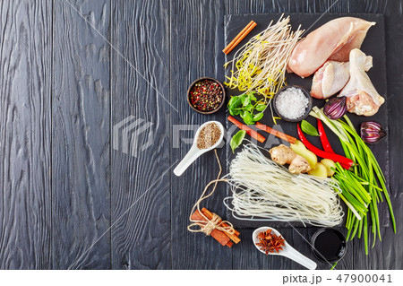 raw ingredients for vietnamese soup Pho Ga 47900041
