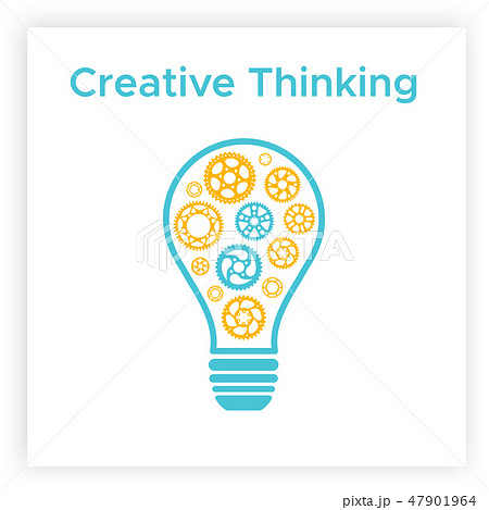 Contour cogwheel lightbulb creative idea concept Contour cogwheel lightbulb creative idea concept 47901964