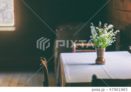 Wildflowers on a table in a rural house Wildflowers on a table in a rural house 47901965