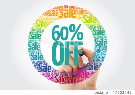 60% OFF words cloud with marker 47902245