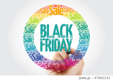 Black Friday Sale words cloud with marker Black Friday Sale words cloud with marker 47902252