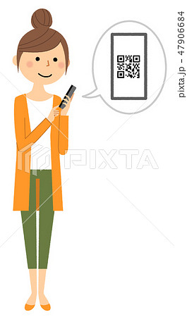 若い女性　ママ　スマホ 47906684