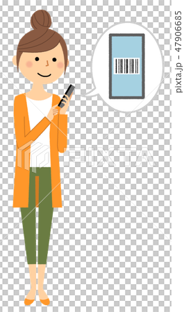 若い女性　ママ　スマホ 47906685