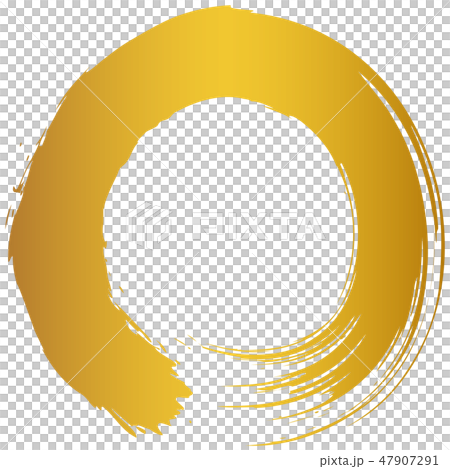 Round circle Gold brush character 47907291