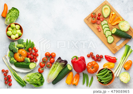 Fresh raw ingredients for salad 47908965