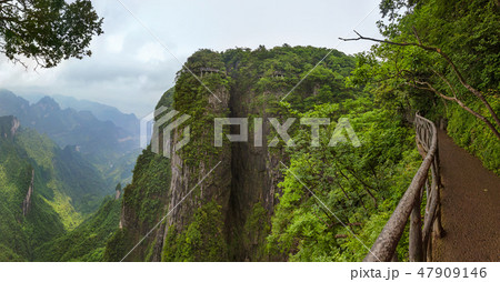 Panorama of Tianmenshan nature park - China Panorama of Tianmenshan nature park - China 47909146