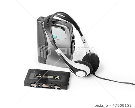 Old cassette player and headphones Old cassette player and headphones 47909155