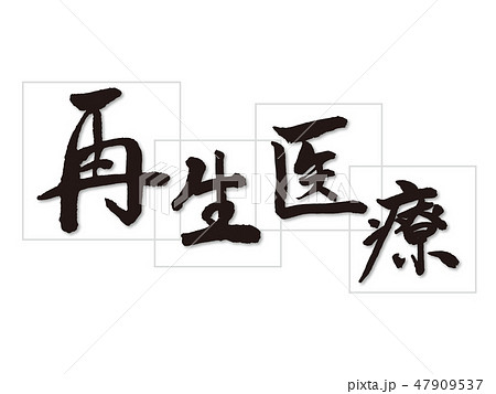 再生医療　筆文字 47909537