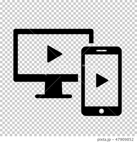 パソコン スマホ 動画のイラスト素材