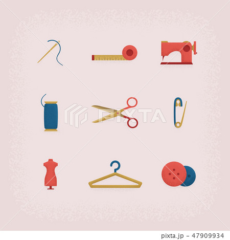 Collection of vintage retro tailor equipment. 47909934